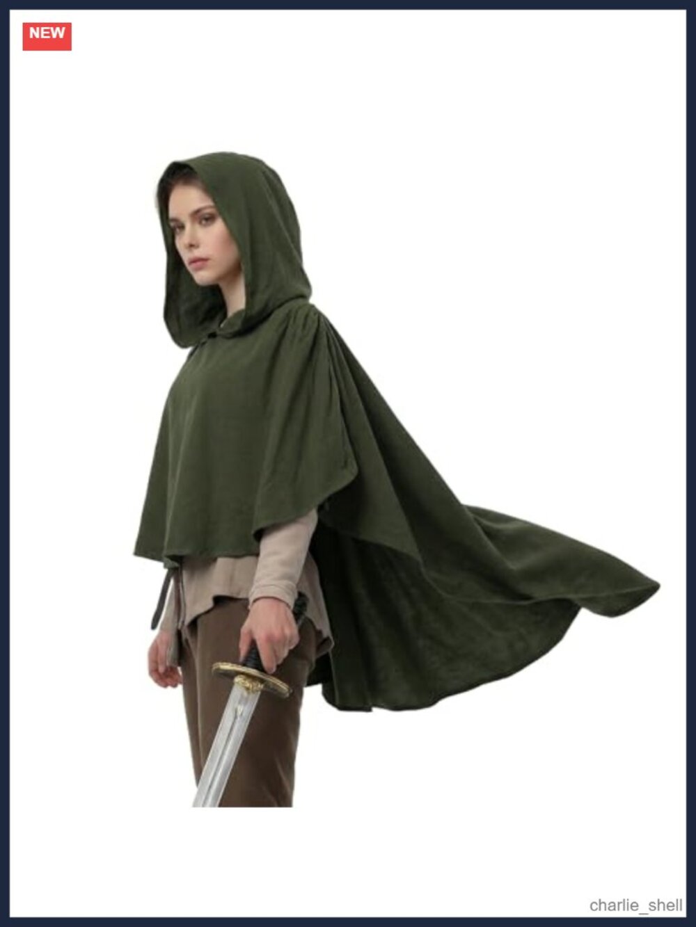 Medieval Hooded Cowl Shawl Renaissance Cape Robe Costume